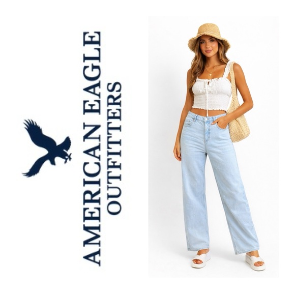 American Eagle Outfitters Denim - AMERICAN EAGLE Pearl Embellished Stovepipe Jeans